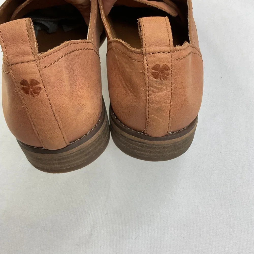 Lucky Brand Shoes Efinnia Tan Leather Oxford Lace Up Flat Womens 10 LP-EFINNIA